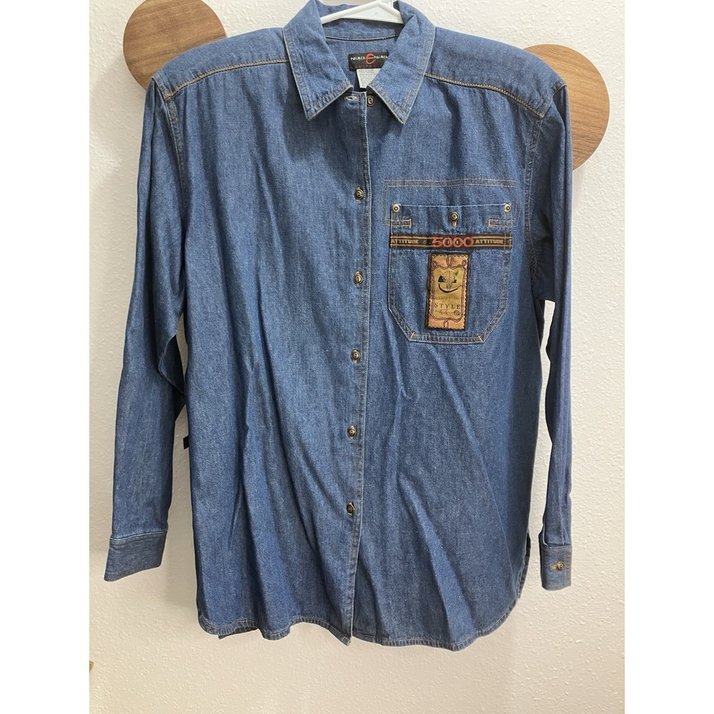 VTG Palmer e Palmer Australia Denim Button Up Navajo Style 5000 Series XL RARE